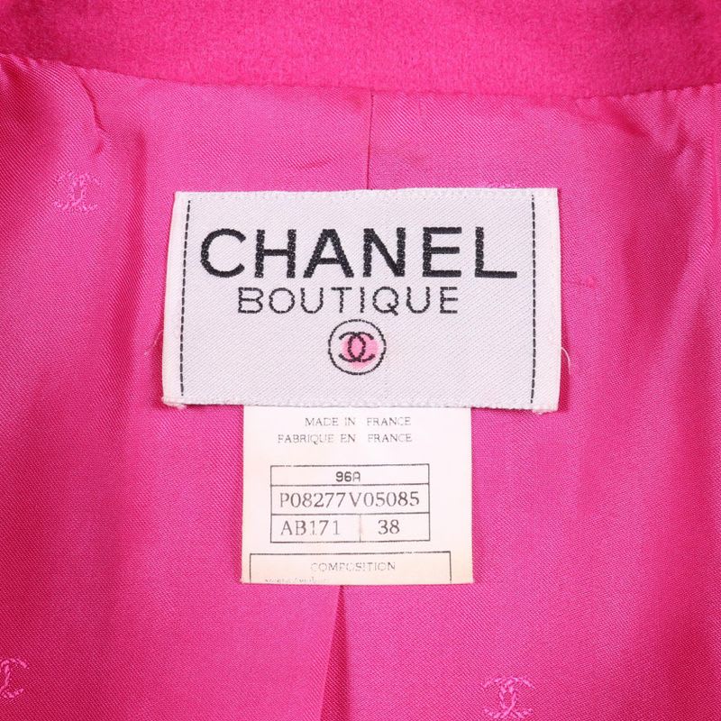 Chanel Coco Mark Gripoix Button Wool Jacket Women's
