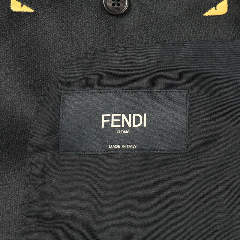 Fendi Tailored Jacket Monster Bugs Eye Shawl Collar Single Breasted Fj0476 A1 my