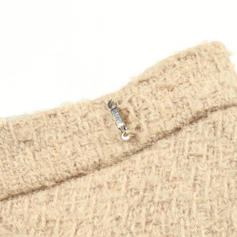 Gucci Skirt Sherry Line Tweed Beige Wool Skirt Women's Used A