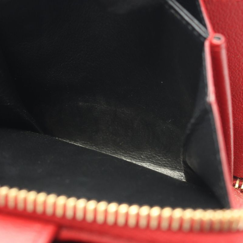 YVES Saint Laurent Bifold Wallet Monogram 352906 Red Leather Bifold Wallet