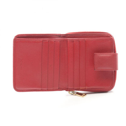 YVES Saint Laurent Bifold Wallet Monogram 352906 Red Leather Bifold Wallet