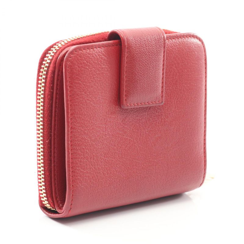 YVES Saint Laurent Bifold Wallet Monogram 352906 Red Leather Bifold Wallet