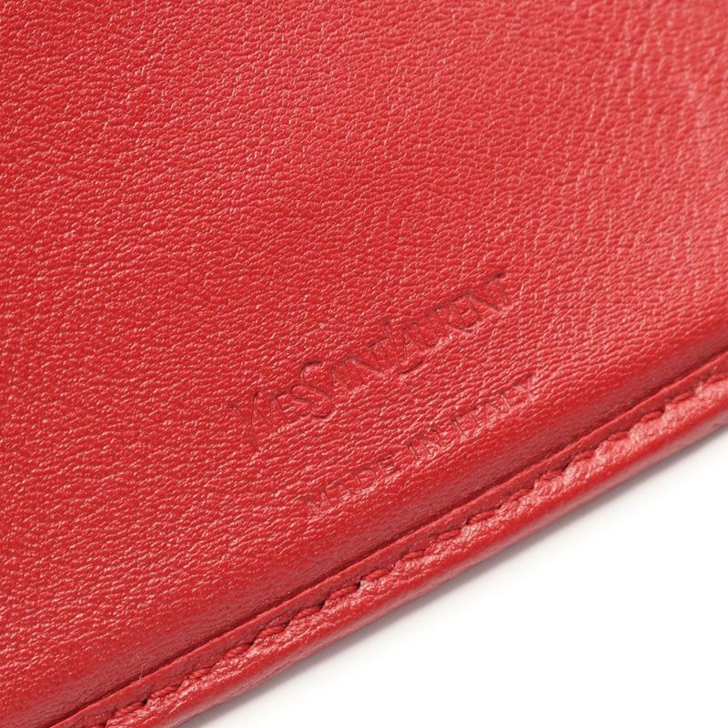 YVES Saint Laurent Bifold Wallet Monogram 352906 Red Leather Bifold Wallet