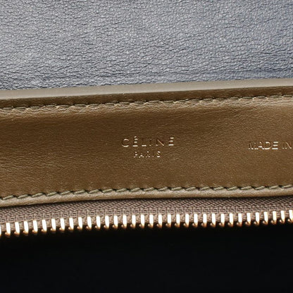 Celine Handbag Trapeze Medium Khaki Black Ivory Leather Suede Trapeze Medium