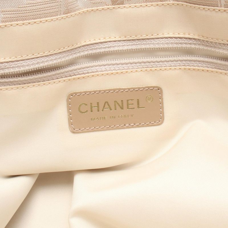 Chanel Tote Bag New Travel Line MM A15991 Beige Canvas Leather New Travel Line