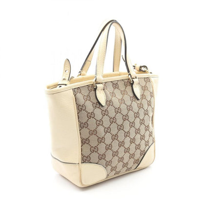 Gucci Tote Bag Brie GG Canvas 449241 Beige Ivory Canvas Leather Brie 2way