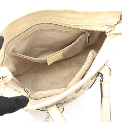 Gucci Tote Bag Brie GG Canvas 449241 Beige Ivory Canvas Leather Brie 2way