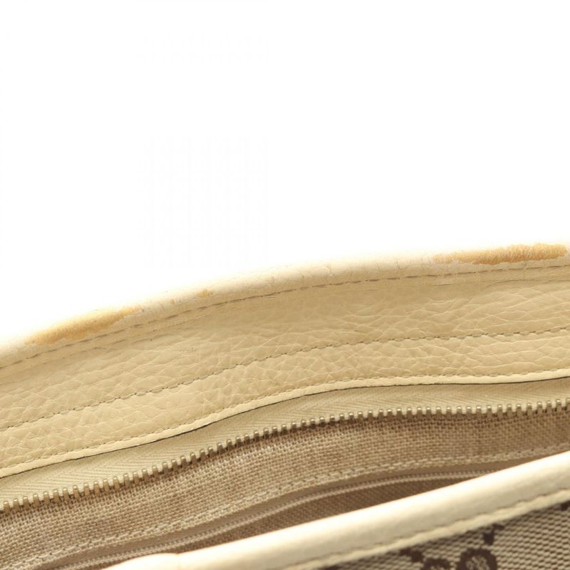 Gucci Tote Bag Brie GG Canvas 449241 Beige Ivory Canvas Leather Brie 2way