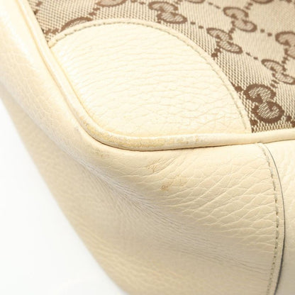 Gucci Tote Bag Brie GG Canvas 449241 Beige Ivory Canvas Leather Brie 2way