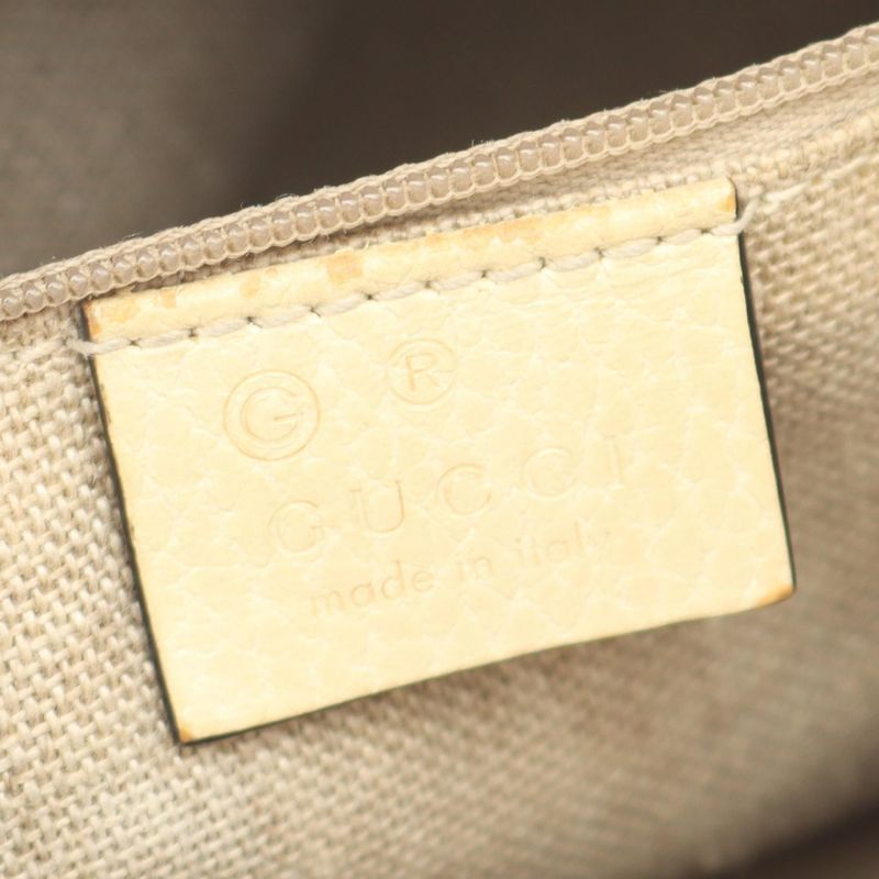 Gucci Tote Bag Brie GG Canvas 449241 Beige Ivory Canvas Leather Brie 2way