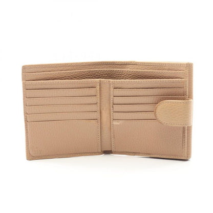 Gucci Bifold Wallet Interlocking G 615525 Beige Leather Interlocking G Bifold