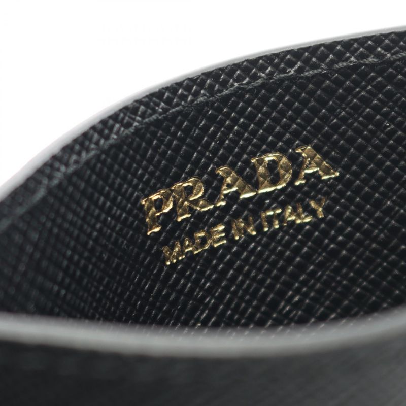 Prada Card Case Saffiano Metal 1mc025qwaf0002 Black Saffiano Leather Card Case