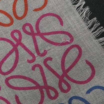 Loewe Multicolor Striped Linen and Cotton Blend Shawl
