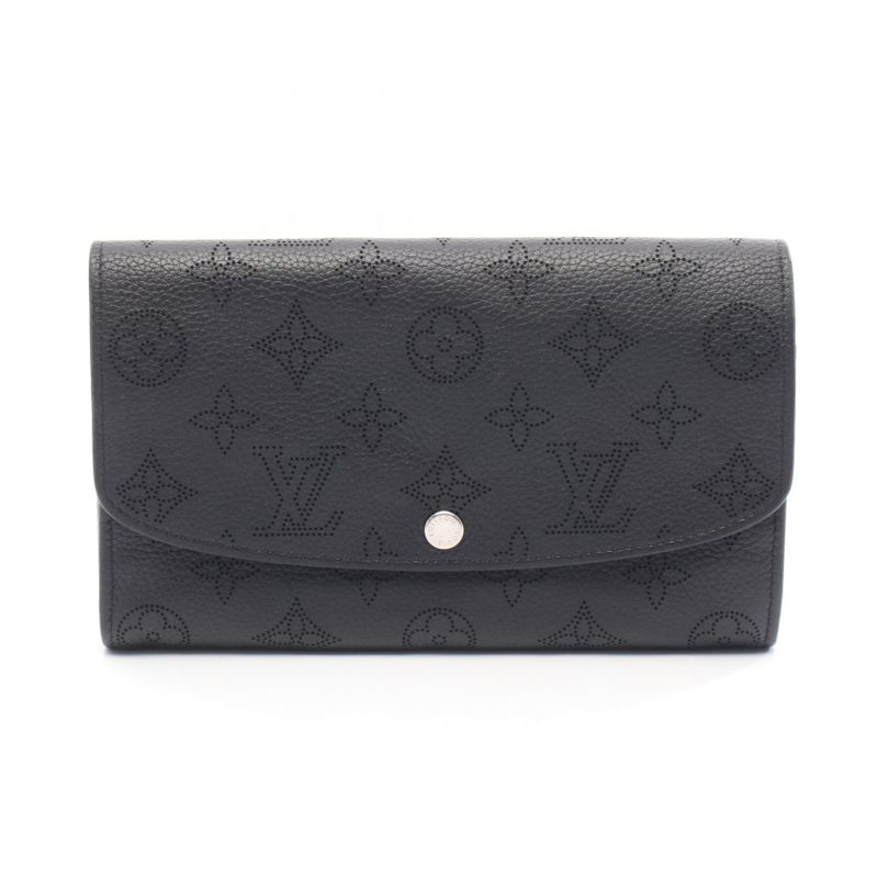 Louis Vuitton Bifold Long Wallet Portefeuille Iris M60143 Noir Black Leather