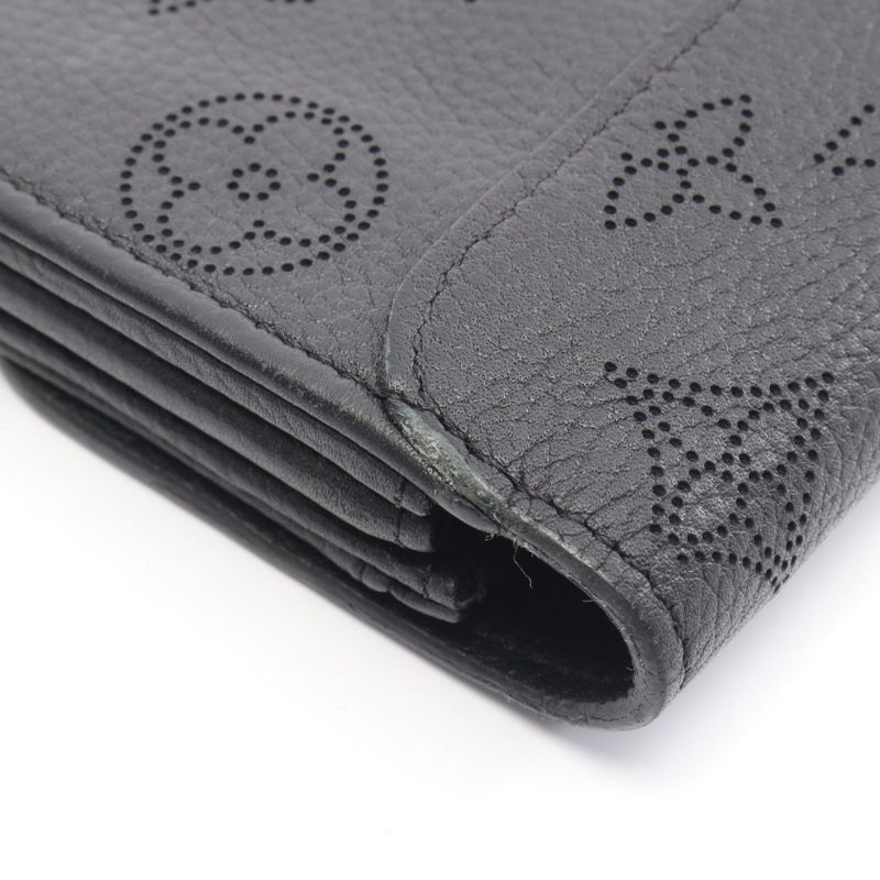 Louis Vuitton Bifold Long Wallet Portefeuille Iris M60143 Noir Black Leather