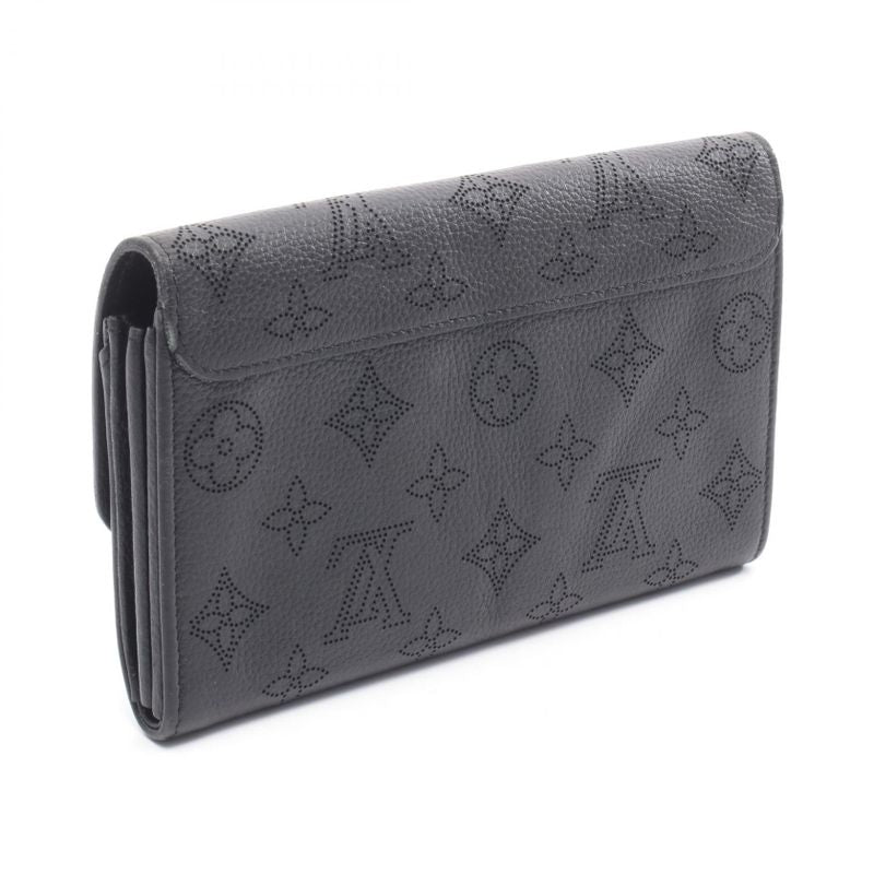 Louis Vuitton Bifold Long Wallet Portefeuille Iris M60143 Noir Black Leather