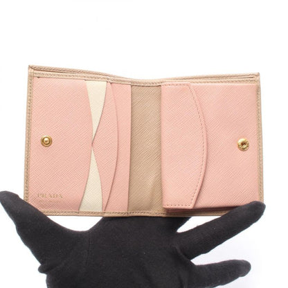 Prada Bifold Wallet Saffiano Multic 1mv204 Beige Pink Saffiano Leather Bifold