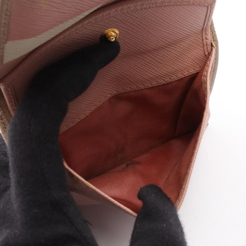 Prada Bifold Wallet Saffiano Multic 1mv204 Beige Pink Saffiano Leather Bifold