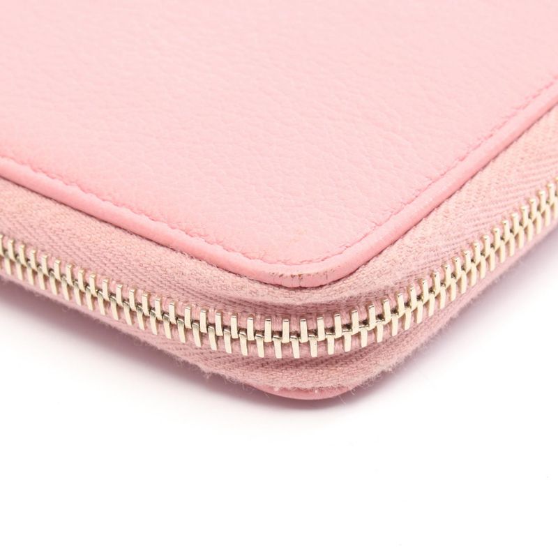 Chanel Round Long Wallet Lucky Flower Pink Leather Lucky Flower Round Long