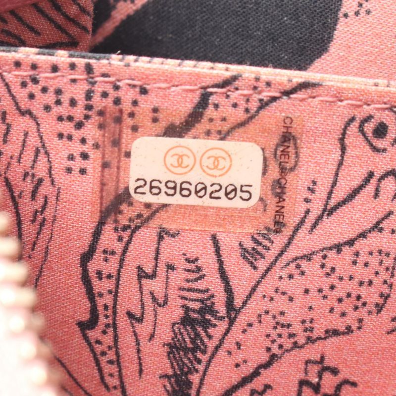 Chanel Round Long Wallet Lucky Flower Pink Leather Lucky Flower Round Long