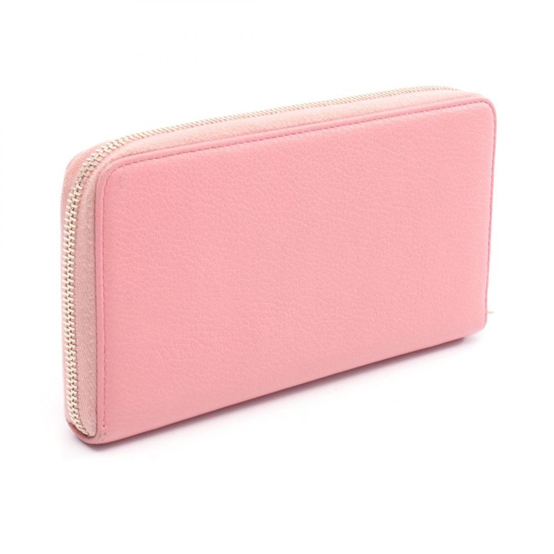 Chanel Round Long Wallet Lucky Flower Pink Leather Lucky Flower Round Long