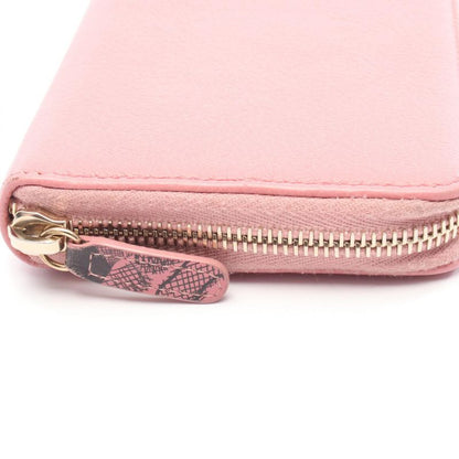 Chanel Round Long Wallet Lucky Flower Pink Leather Lucky Flower Round Long
