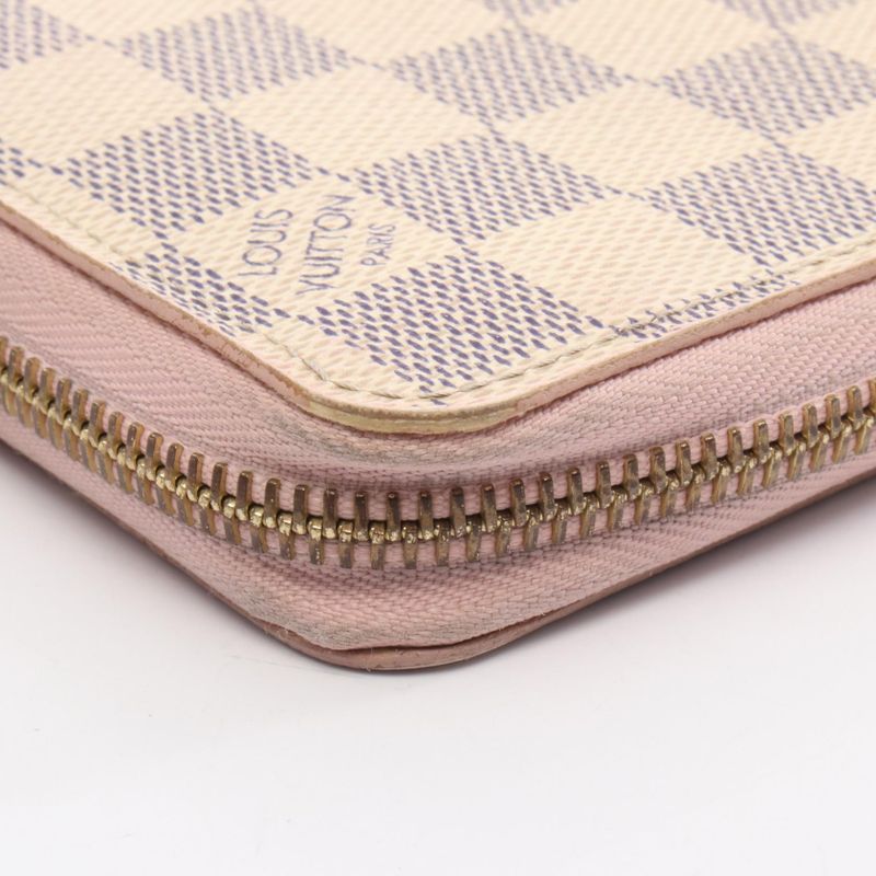 Louis Vuitton Round Long Wallet Zippy Wallet N63503 Rose Ballerine PVC Coated
