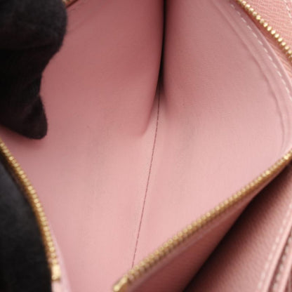 Louis Vuitton Round Long Wallet Zippy Wallet N63503 Rose Ballerine PVC Coated