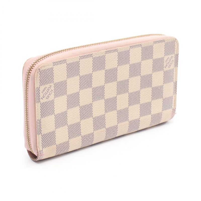 Louis Vuitton Round Long Wallet Zippy Wallet N63503 Rose Ballerine PVC Coated