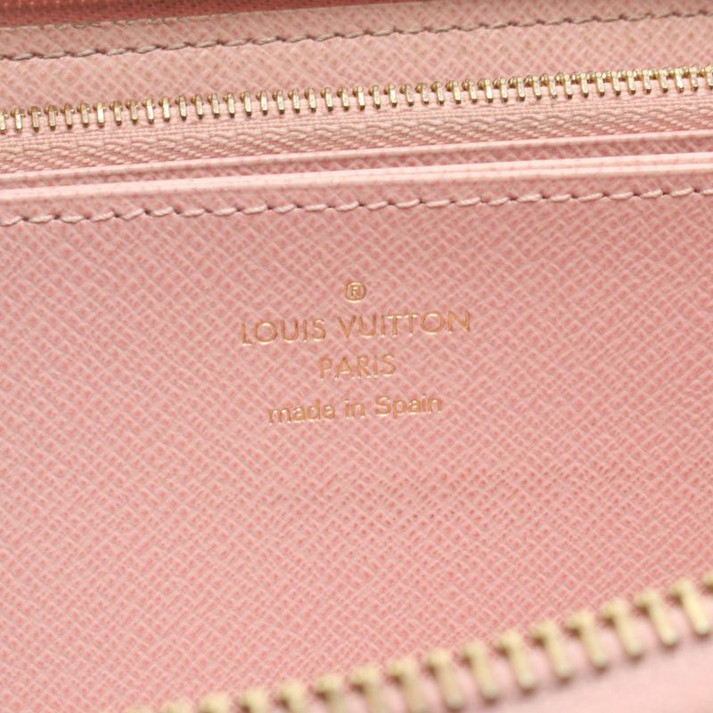Louis Vuitton Round Long Wallet Zippy Wallet N63503 Rose Ballerine PVC Coated