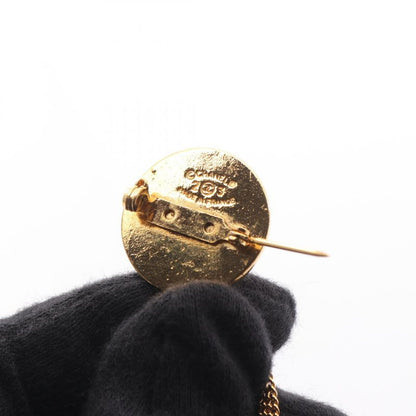 Chanel Brooch Coco Mark Matelasse Bag Motif Gold GP (gold Plated) Brooch Ladies
