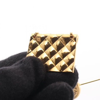 Chanel Brooch Coco Mark Matelasse Bag Motif Gold GP (gold Plated) Brooch Ladies