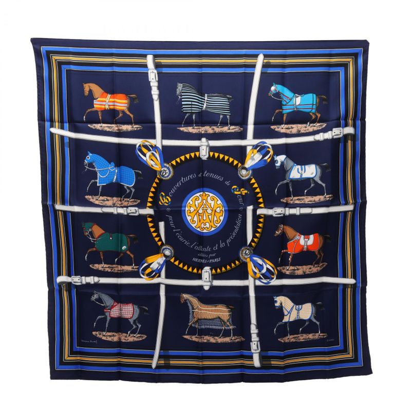 Hermes Scarf Carre90 Couvertures Et Tenues De Jour Silk Carre90 Women's Used A