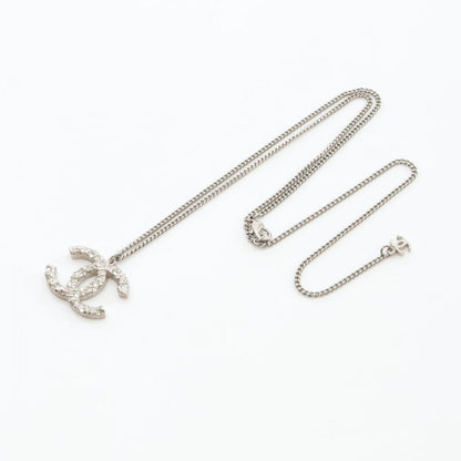 Chanel Necklace Coco Mark Silver Stainless Steel Necklace Women's Used A