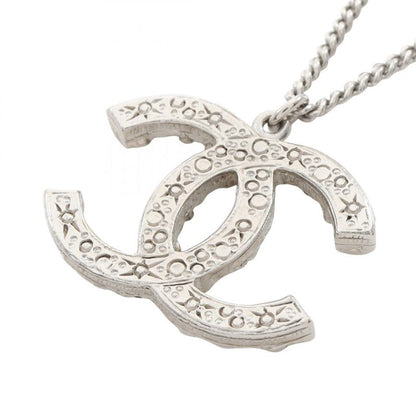 Chanel Necklace Coco Mark Silver Stainless Steel Necklace Women's Used A