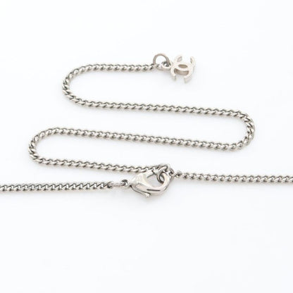 Chanel Necklace Coco Mark Silver Stainless Steel Necklace Women's Used A