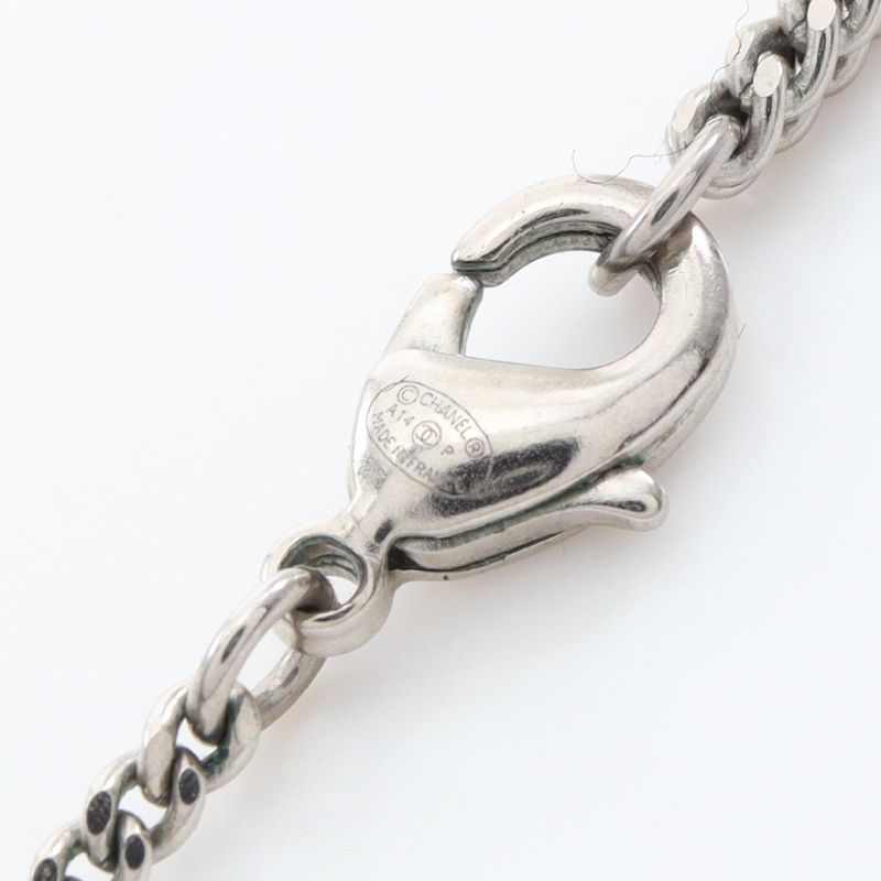 Chanel Necklace Coco Mark Silver Stainless Steel Necklace Women's Used A