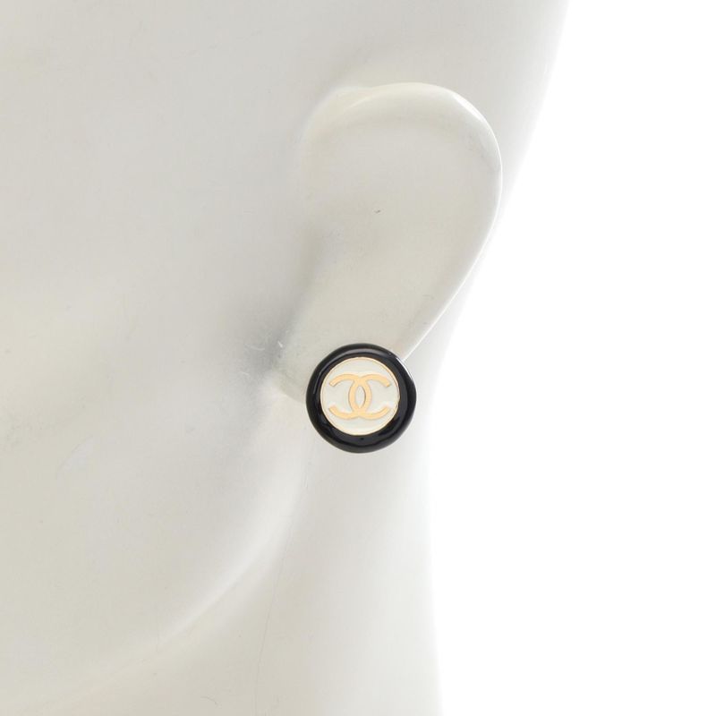 Chanel Earring Coco Mark GP (gold Plated) Earring Women's Used A