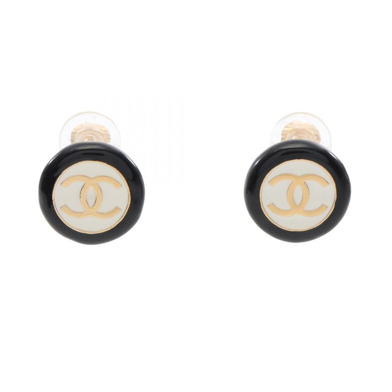 Chanel Earring Coco Mark GP (gold Plated) Earring Women's Used A