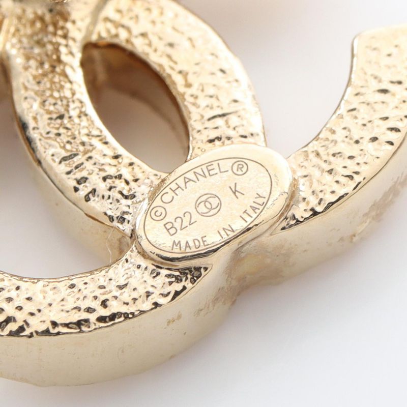 Chanel Earring Coco Mark Flower GP (gold Plated) Earring Ladies Used A