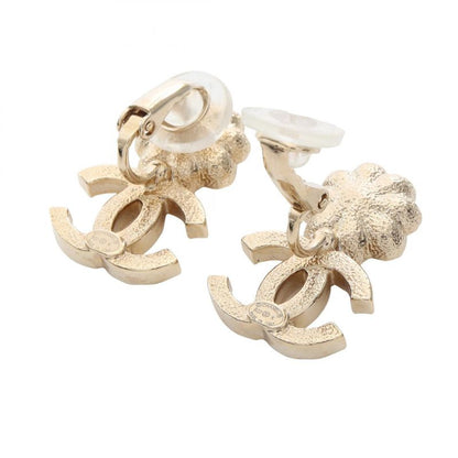 Chanel Earring Coco Mark Flower GP (gold Plated) Earring Ladies Used A
