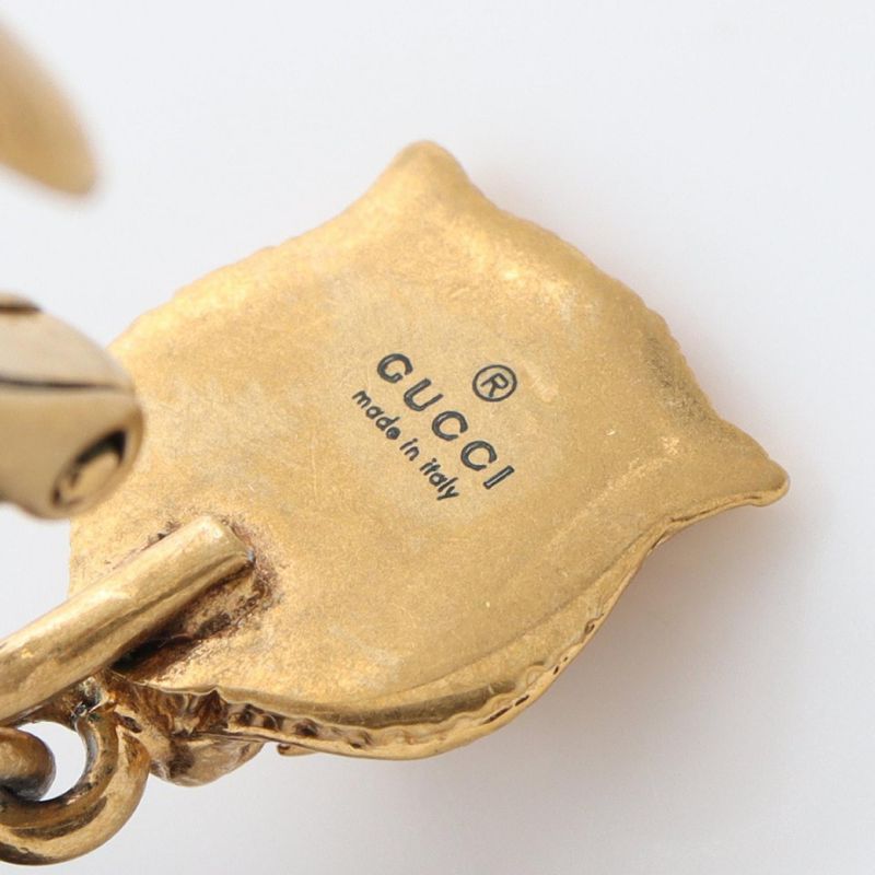 Gucci Earring Taiga - Antique Style GP (gold Plated) Earring Ladies Used A