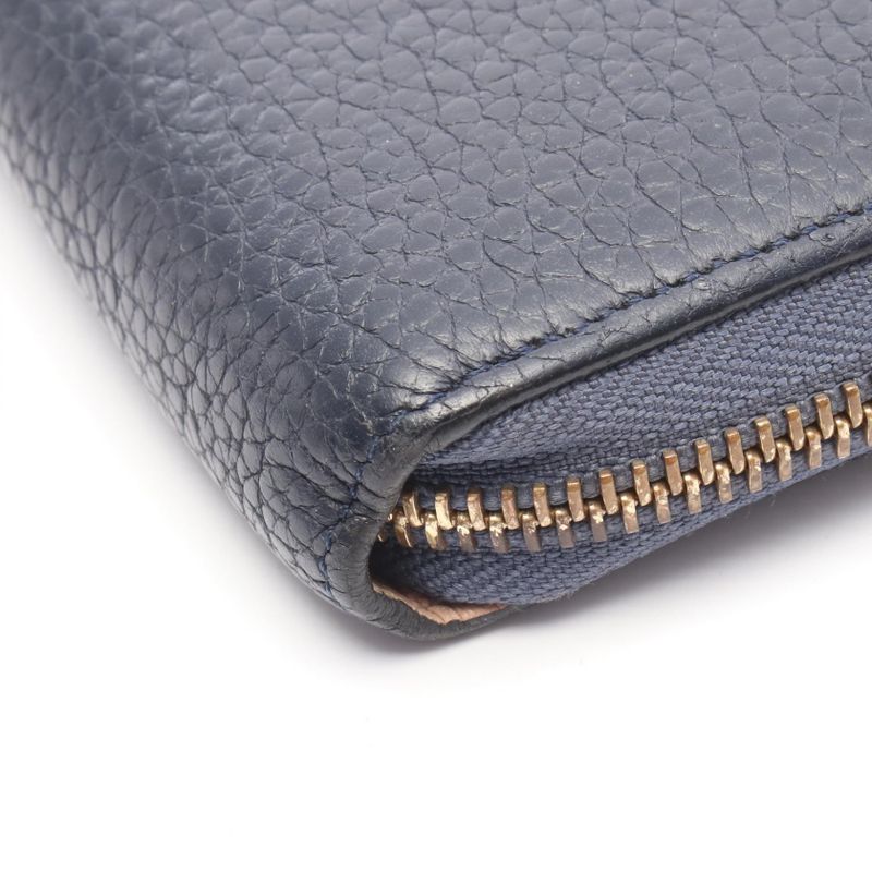 Louis Vuitton Lshape Zipper Long Wallet Portefeuille Comet M68582 Blue Marine