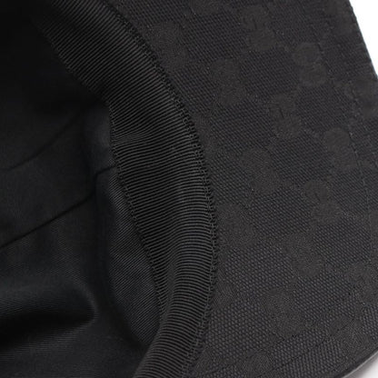 Gucci Cap GG Canvas Webline Black Canvas Leather Cap Unisex Used A