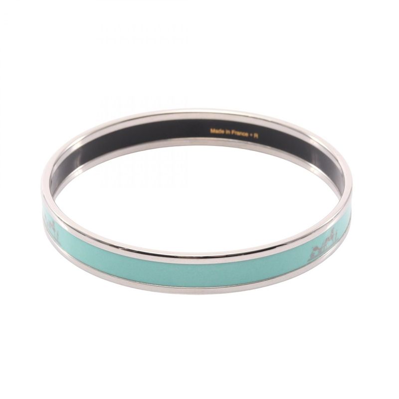 Hermes Bangle Enamel PM Stainless Steel Bangle Ladies Used A