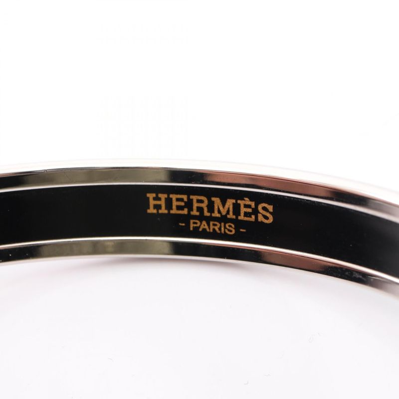 Hermes Bangle Enamel PM Stainless Steel Bangle Ladies Used A
