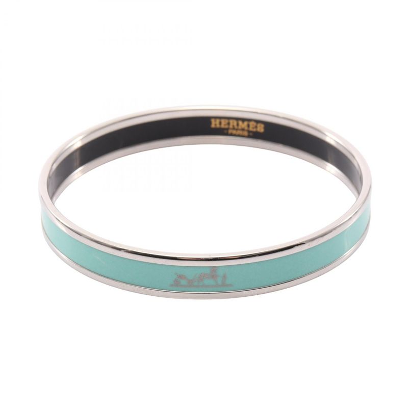 Hermes Bangle Enamel PM Stainless Steel Bangle Ladies Used A