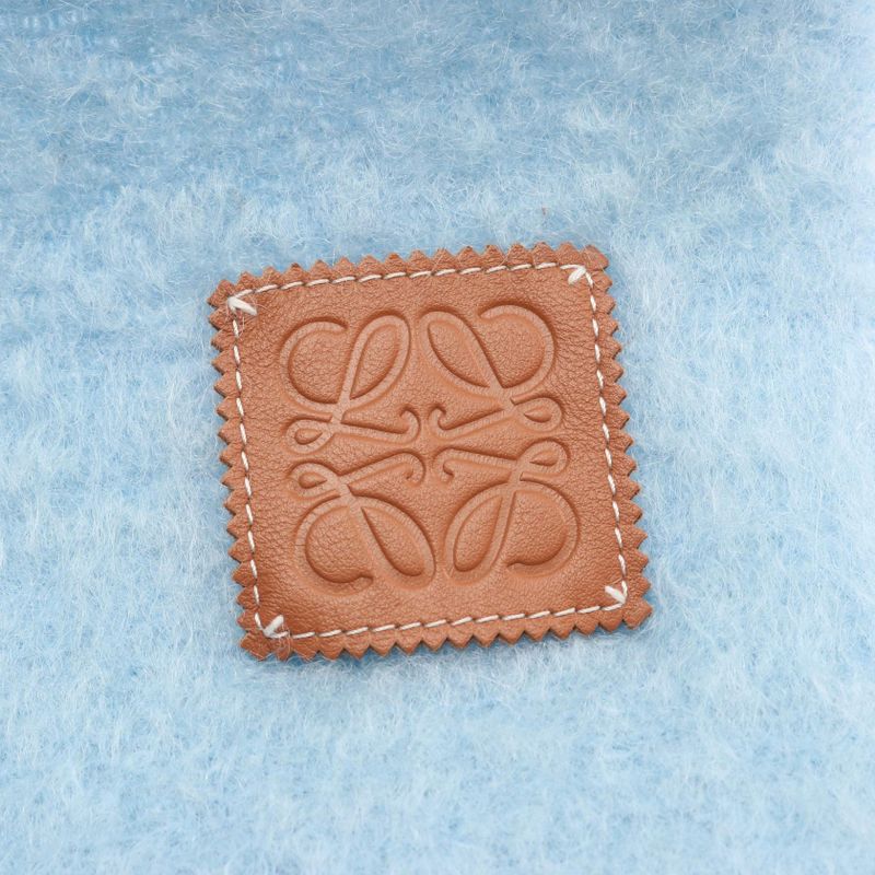 Loewe Muffler Anagram Light Blue Wool Muffler Ladies Used A