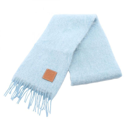 Loewe Muffler Anagram Light Blue Wool Muffler Ladies Used A
