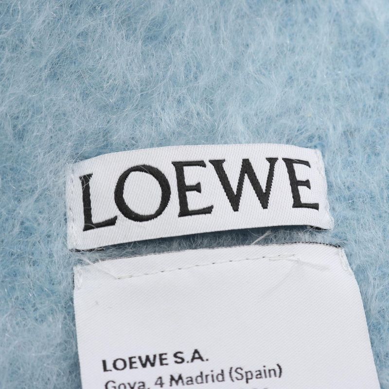 Loewe Muffler Anagram Light Blue Wool Muffler Ladies Used A